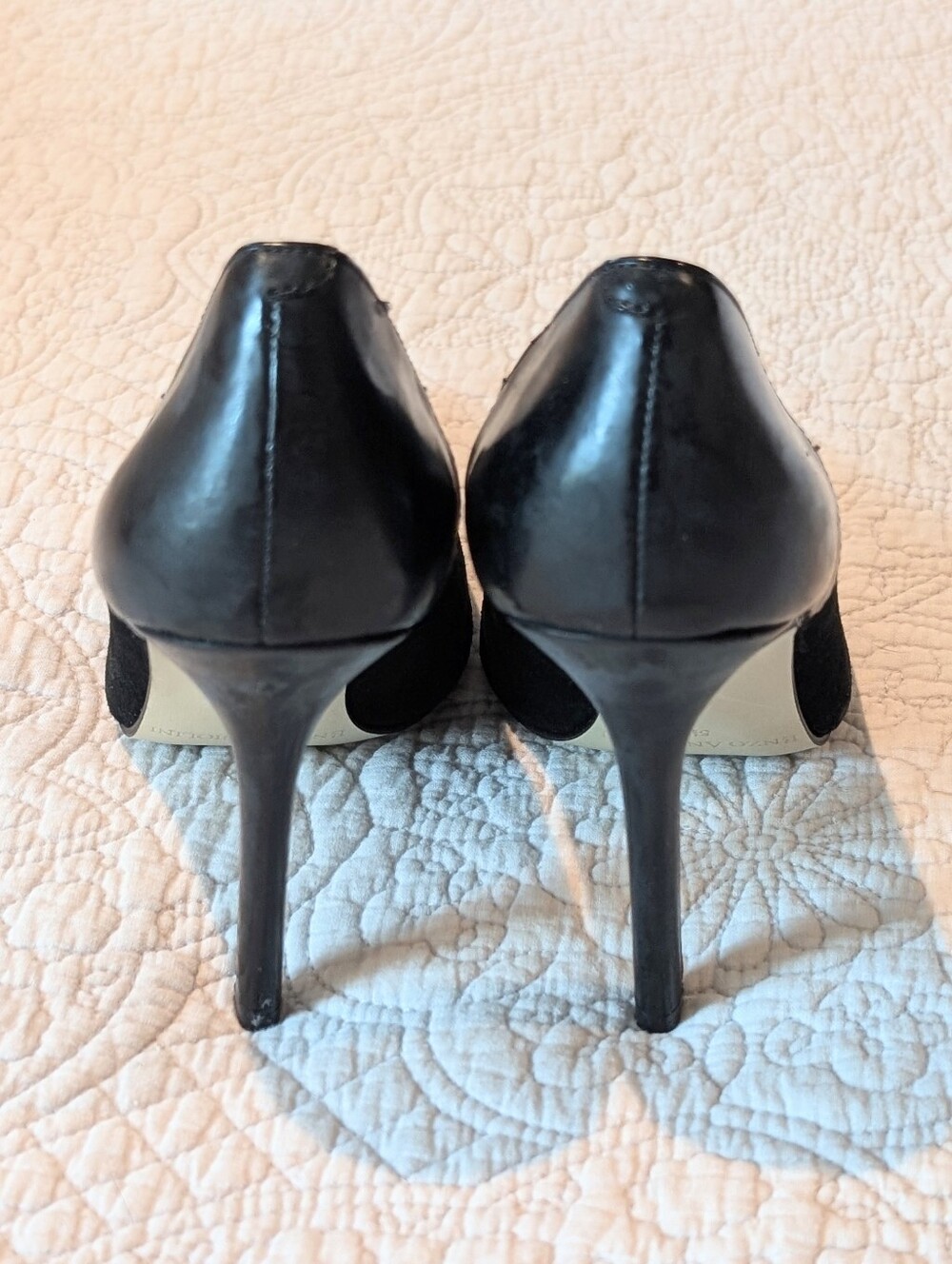 NWOT Enzo Angiolini Black Suede Leather 4" High Heel Pumps Size 5 1/2 - Picture 4 of 7